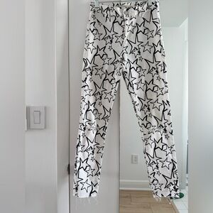 Zara Star Patterned White Pants